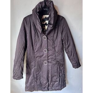 Dana Buchman‎ Puffer Jacket Coat S Parka Trench Womens Brown Winter